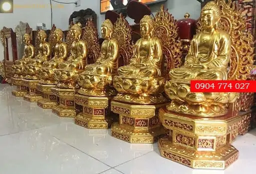 Cách bố trí bàn thờ phật tại gia chuẩn nhất 5 tượng phật dược sư