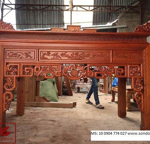 Mẫu Bàn Thờ Gỗ Hương Đẹp – Mẫu Thật Tại Xưởng Sơn Đồng 20 Bàn thờ Án Gian Gỗ Hương