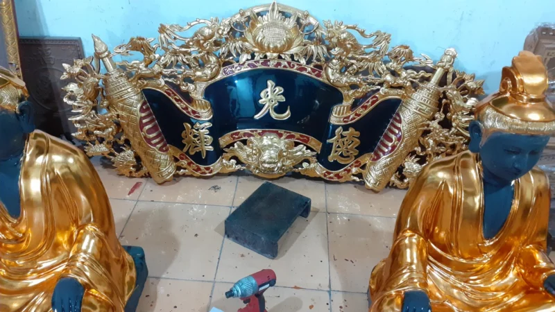 Báo giá cuốn thư câu đối gỗ mít đẹp sang trọng 6 cuốn thư câu đối gỗ mít