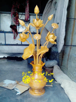 hoa sen bằng gỗ