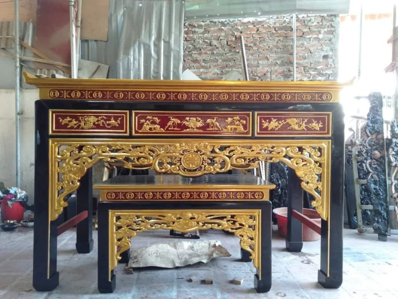 Bàn thờ tam cấp bằng gỗ 5 Bàn thờ tam cấp bằng gỗ - 6