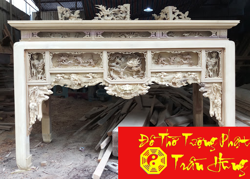 bàn thờ ô xa gỗ vàng tâm