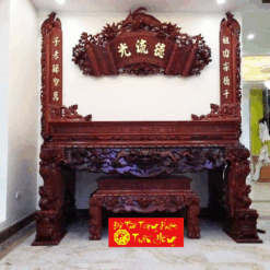 cuốn thư câu đối gỗ gụ