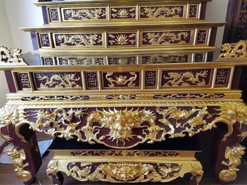 Bàn thờ tam cấp bằng gỗ 3 bàn thờ tam cấp bằng gỗ - 3