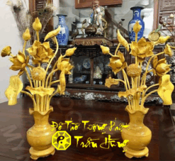 hoa sen gỗ để bàn thờ