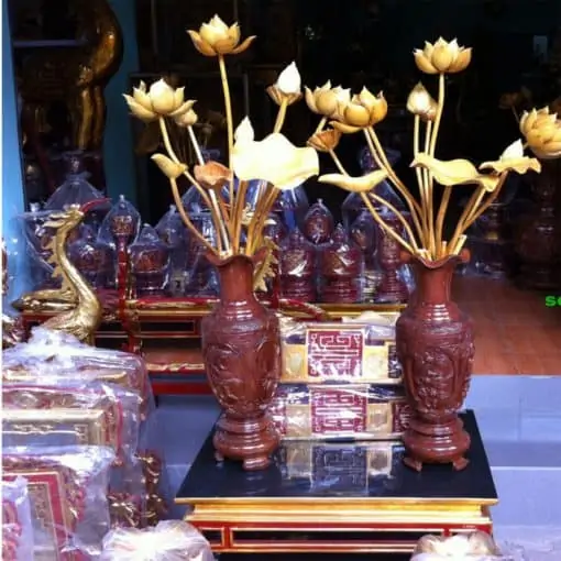 Hoa sen gỗ giả cổ