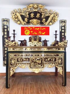 Bàn thờ ô xa gỗ vàng tâm