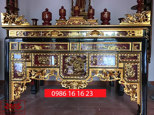 22 mẫu Ô Xa thờ đẹp – Bàn thờ ô xa tam cấp chuẩn Sơn Đồng, giá xưởng 4 Ô Xa thờ đẹp