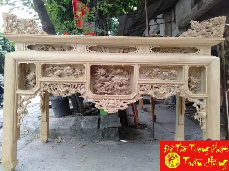 Bàn thờ ô xa gỗ vàng tâm 8 bàn thờ ô xa gỗ mít đẹp