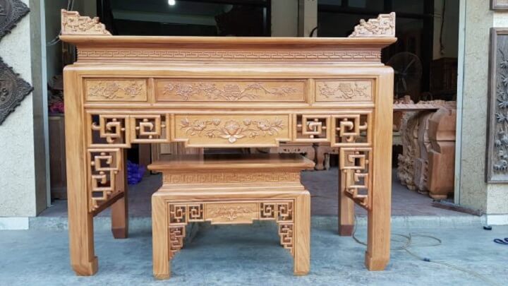 mẫu bàn thờ gỗ mít đẹp