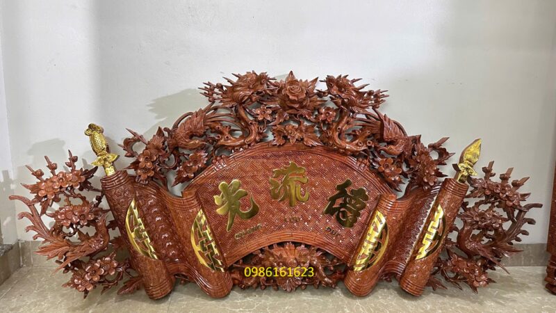 mẫu cuốn thư câu đối gỗ  hương