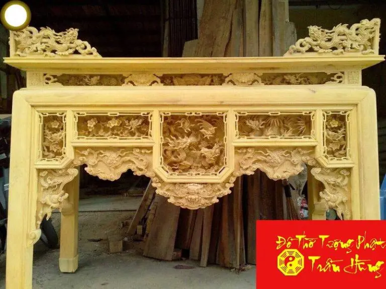 Mẫu bàn ô xa thờ gỗ Mít đẹp