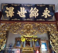 hoành phi thờ gia tiên thếp vàng thật