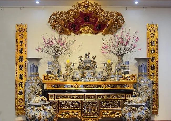 cách bày bát hương trên bàn thờ