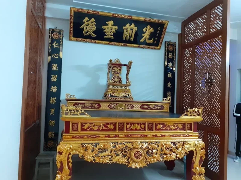 Mẫu hoàng phi câu đối, cữa võng đẹp 4 hoành phi câu đối cho con thứ