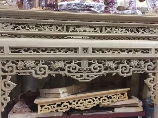 Bàn thờ Án gian tứ linh gỗ Dổi
