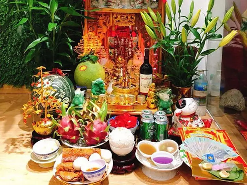 cách bày trí bàn thờ thần tài đúng mang lại hiệu quả tốt nhất 2 bàn thờ thần tài chuẩn
