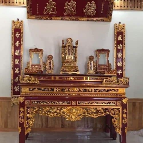 bàn thờ án gian son đỏ