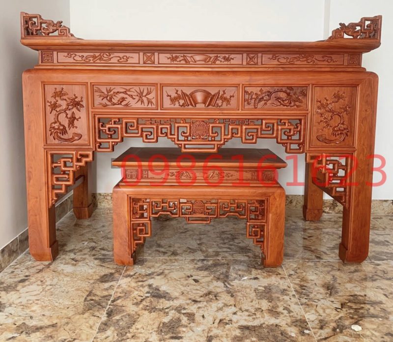 Mẫu Bàn Thờ Gỗ Hương Đẹp – Nhận Làm Theo Kích Thước 24 Mẫu bàn thờ gỗ hương cân theo kích thước gian thờ