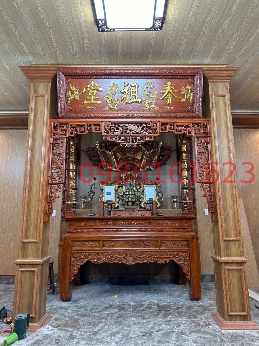 Bộ bàn thờ gỗ gụ