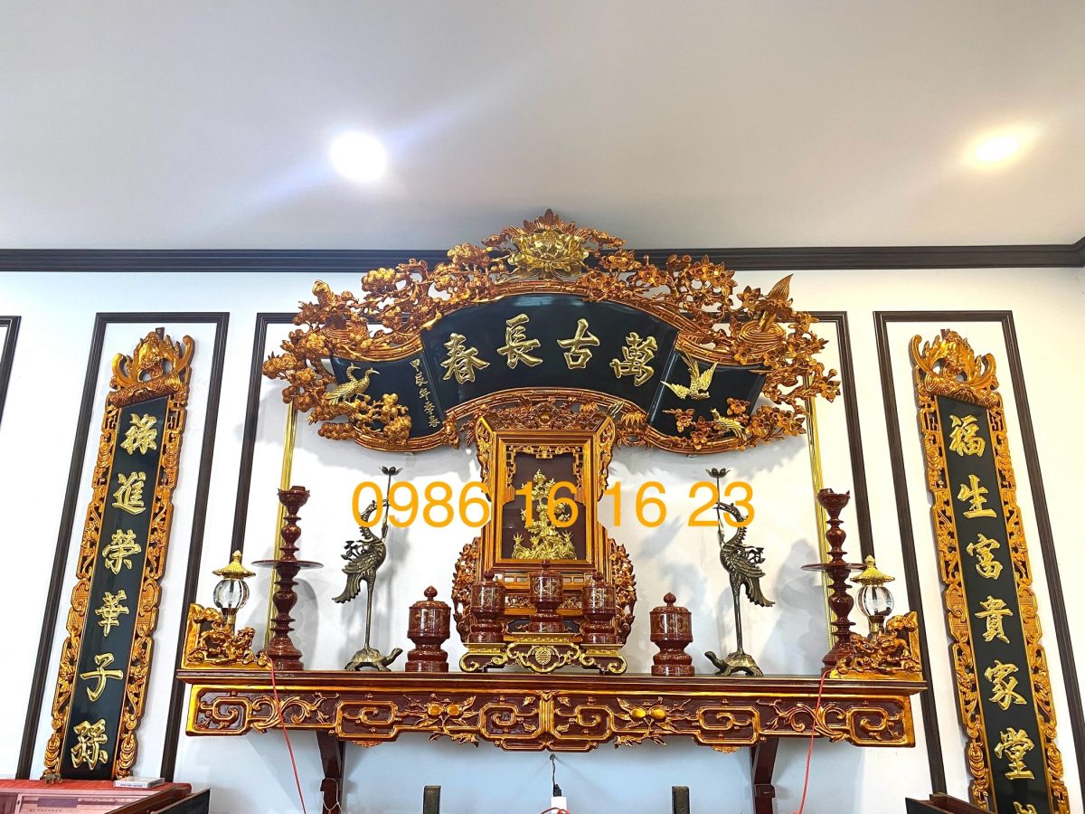 Thiết Kế Gian Thờ Gia Tiên Đầy Đủ – Nhà Mới Cần Làm Những Gì? 13 Bộ Cuốn Thư Câu Đối Gỗ Mít – Đơn Giản Nhưng Vô Cùng Trang Nghiêm