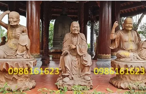 Tượng Thập Bát La Hán – Biểu tượng hộ pháp mạnh mẽ trong không gian thờ Phật 12 tượng Thập Bát La Hán gỗ