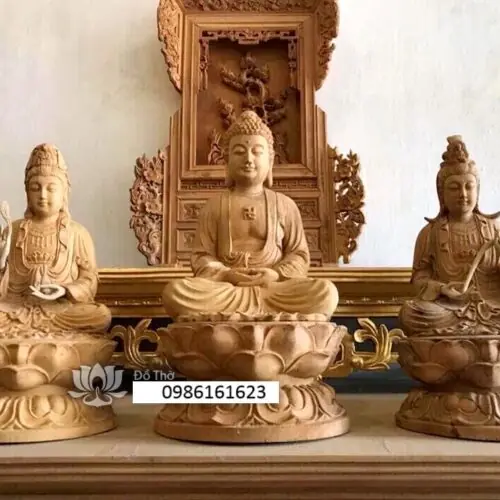 Tượng Tây Phương Tam Thánh – Bộ Tượng Linh Thiêng Trong Tịnh Độ Tông 10 tượng tây phương tam thánh ngồi