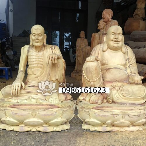 Tượng phật di lạc bằng gỗ mít