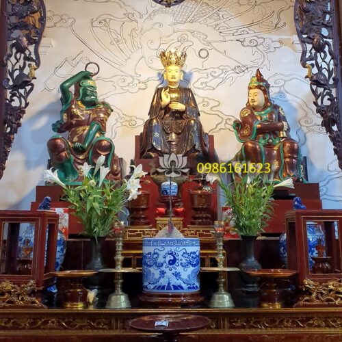 Tượng Đức Thánh Hiền cùng Tiêu Diện Đại Sĩ - Vi Đà Hộ Pháp
