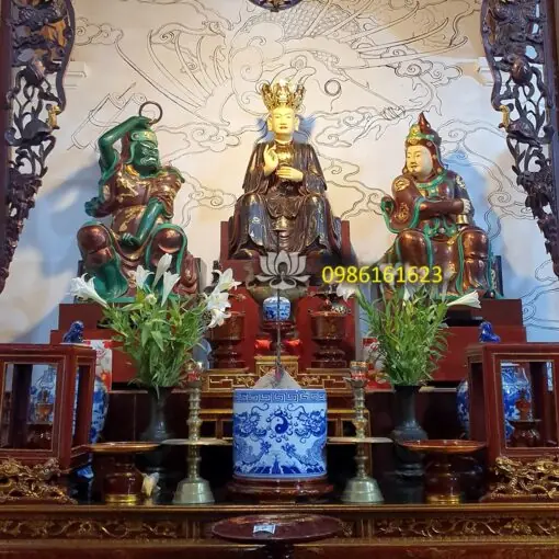Tượng Đức Thánh Hiền cùng Tiêu Diện Đại Sĩ - Vi Đà Hộ Pháp