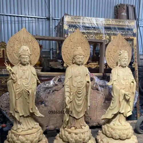 Tượng Tây Phương Tam Thánh – Bộ Tượng Linh Thiêng Trong Tịnh Độ Tông 14 tượng tam thánh ngồi