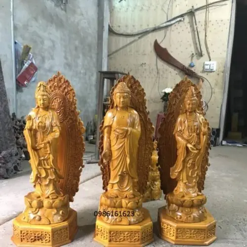 Tượng Tây Phương Tam Thánh – Bộ Tượng Linh Thiêng Trong Tịnh Độ Tông 13 tượng tây phương tam thánh