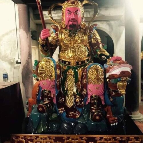 Tượng ông Thiện ông Ác bằng gỗ