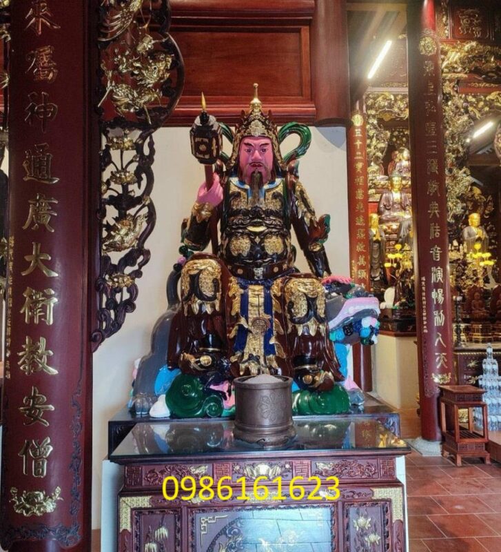 Tạc tượng Hộ Pháp ông Thiện ông Ác bằng gỗ đẹp tại Hà Nội – Xưởng chuẩn Sơn Đồng 7 Tượng Hộ Pháp gỗ mít