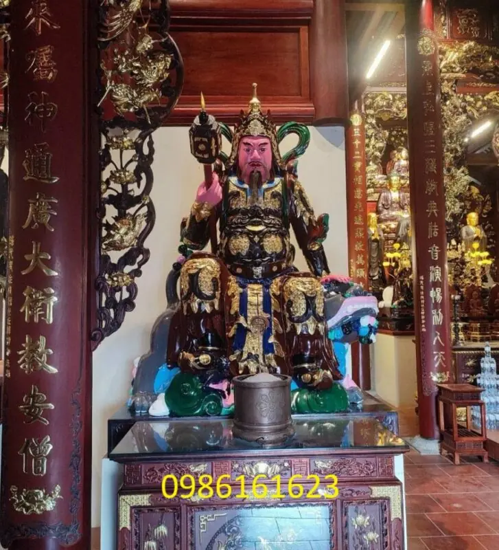 Tạc tượng Hộ Pháp ông Thiện ông Ác bằng gỗ đẹp tại Hà Nội – Xưởng chuẩn Sơn Đồng 7 Tượng Hộ Pháp gỗ mít