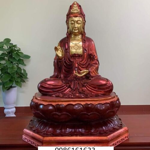 Tượng quan thế âm bồ tát bằng gỗ mít