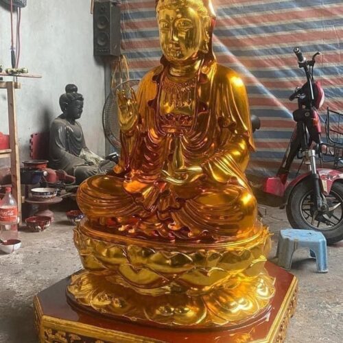 tượng quan thế âm bồ tát dát vàng
