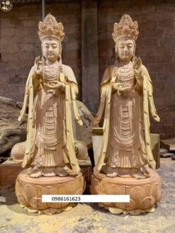 tượng phật đại thế chí bồ tát bằng gỗ