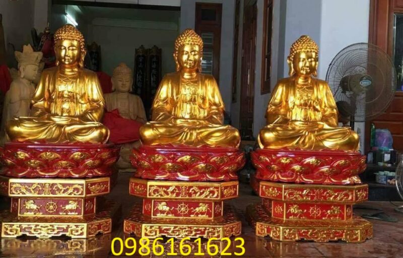 Khám phá ý nghĩa của ban Tam Bảo và các tượng Tam Bảo trong chùa 3 xưởng làm Tượng Tam Thế Phật Sơn Đồng Hà Nội