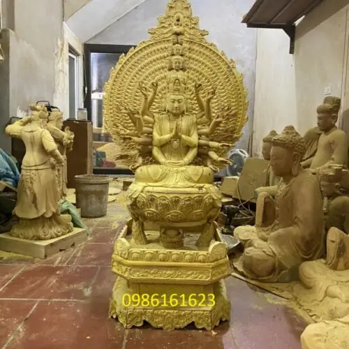 tượng thiên thủ thiên nhãn bằng gỗ mít