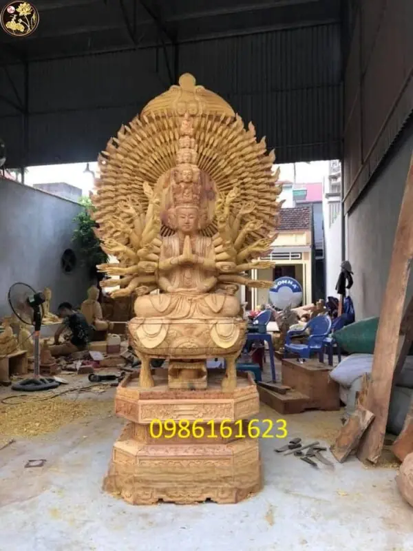 Xưởng làm đồ thờ Sơn Đồng - Đồ Thờ Trần Hùng Sơn Đồng 23 tương thiên thủ thiên nhãn bồ tát
