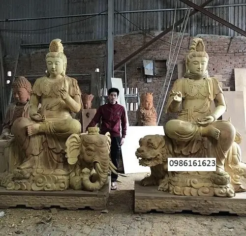 Tượng Văn Thù Phổ Hiền bằng gỗ – Biểu tượng trí tuệ và hạnh nguyện trong Phật giáo 11 Tượng văn thù phổ hiền bằng gỗ