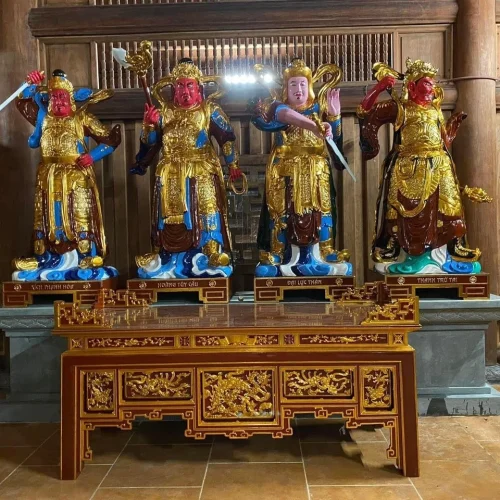 Tượng Bát bộ Kim Cương 9 tượng bát bộ kim cương gỗ mít