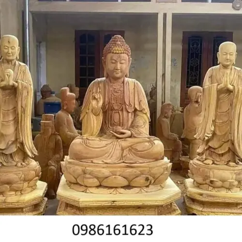 Tượng Thế Tôn – Biểu tượng tôn nghiêm trong không gian thờ Phật 9 tượng phật thế tôn bằng gỗ