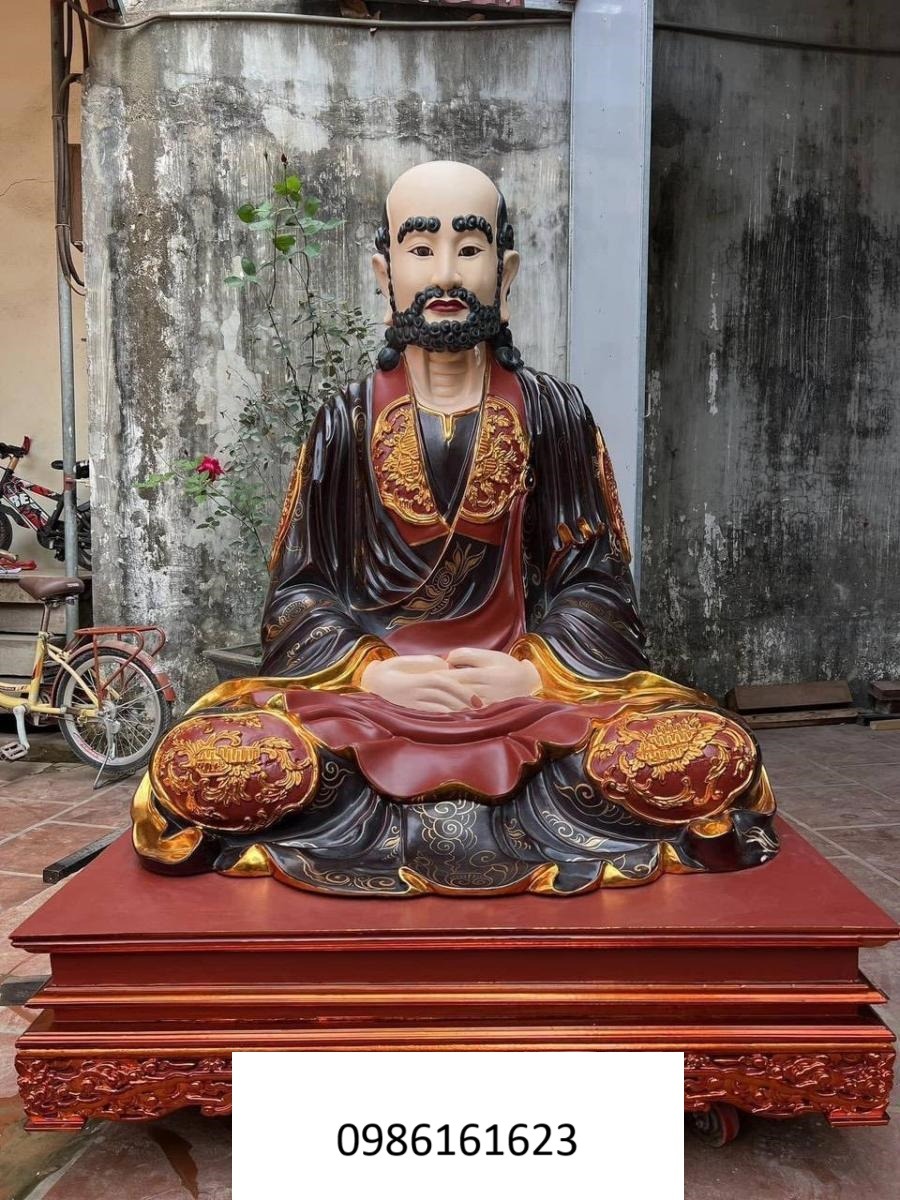 Xưởng Tạc Tượng Tổ Tây Bồ Đề Đạt Ma Bằng Gỗ Theo Mẫu 5 tượng đạt ma tổ sư bằng gỗ