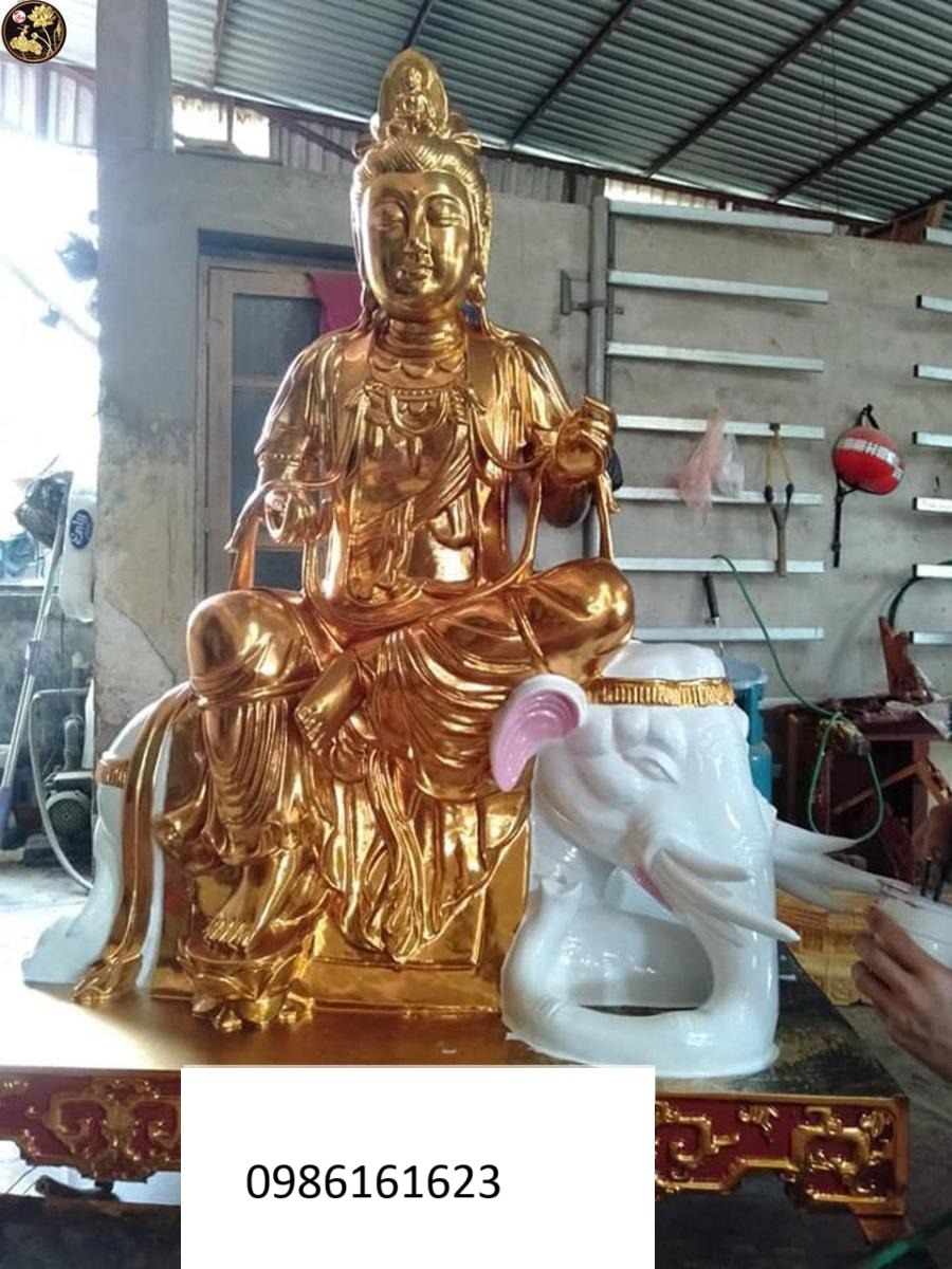 Xưởng Tạc Tượng Văn Thù Phổ Hiền Bằng Gỗ Theo Mẫu 4 Tượng phổ hiền bồ tát bằng gỗ