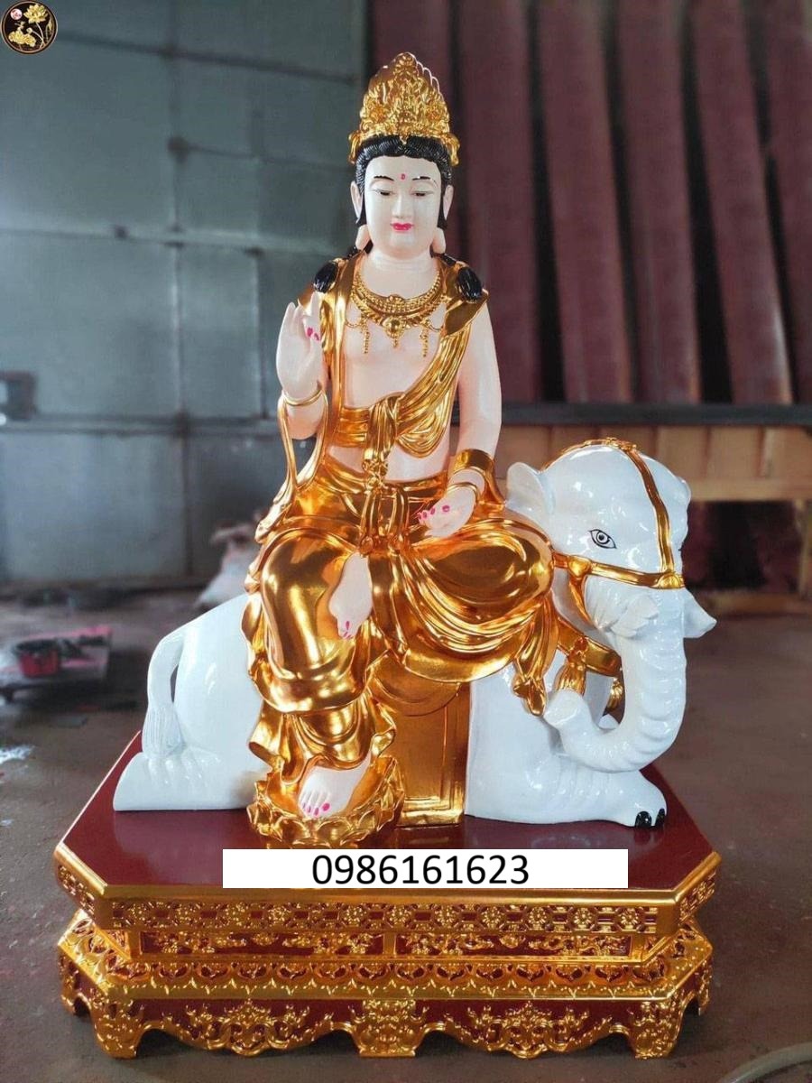 Xưởng Tạc Tượng Văn Thù Phổ Hiền Bằng Gỗ Theo Mẫu 6 Tượng phổ hiền bồ tát gỗ