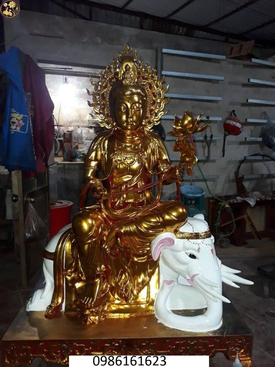 Xưởng Tạc Tượng Văn Thù Phổ Hiền Bằng Gỗ Theo Mẫu 9 Tượng phổ hiền bồ tát