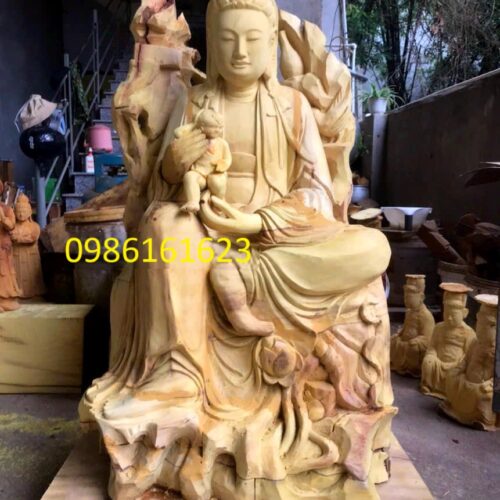 xưởng làm Tượng Quan Âm Tọa Sơn bằng gỗ