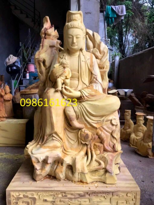xưởng làm Tượng Quan Âm Tọa Sơn bằng gỗ